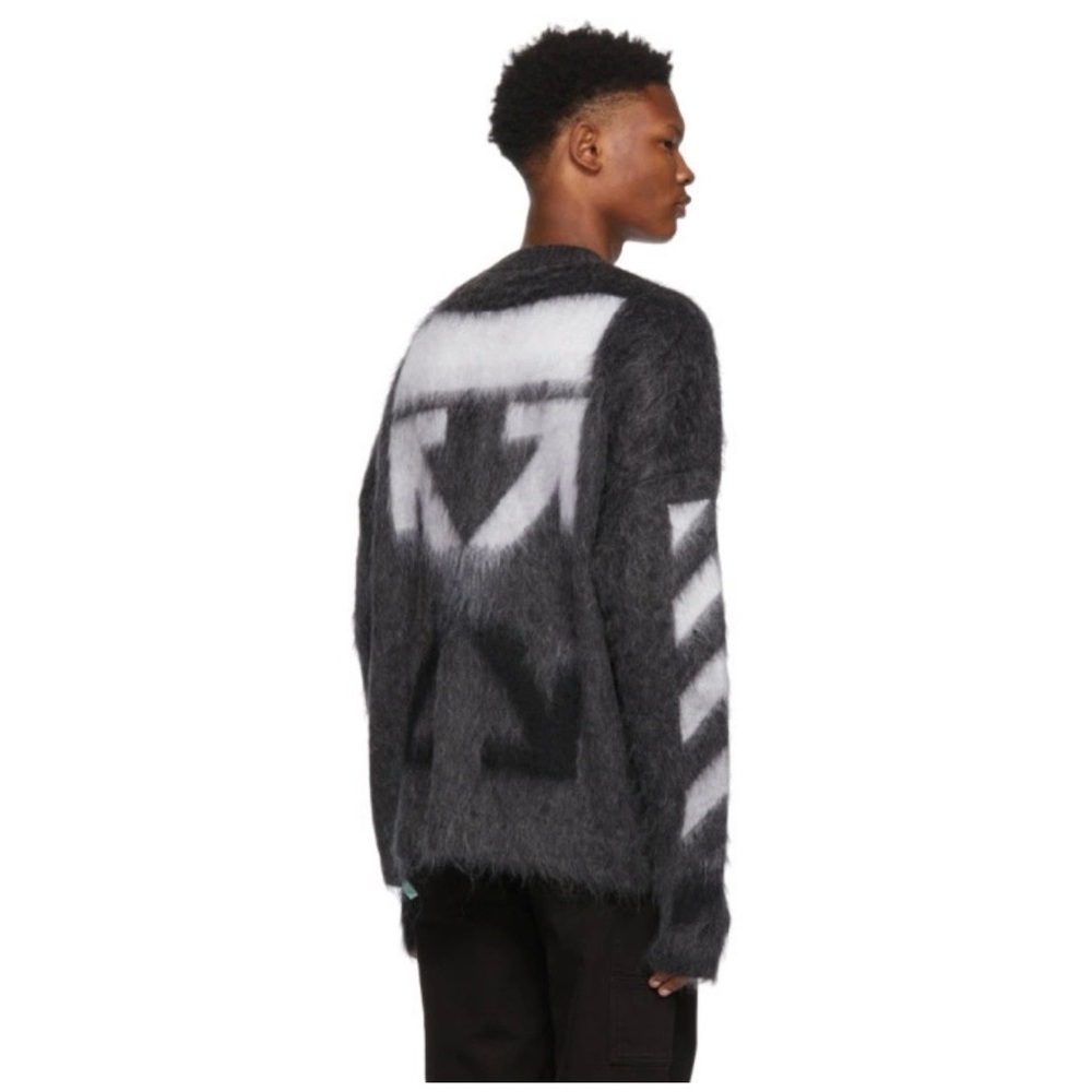 Off-White Monochrome Graphic Crewneck Sweater